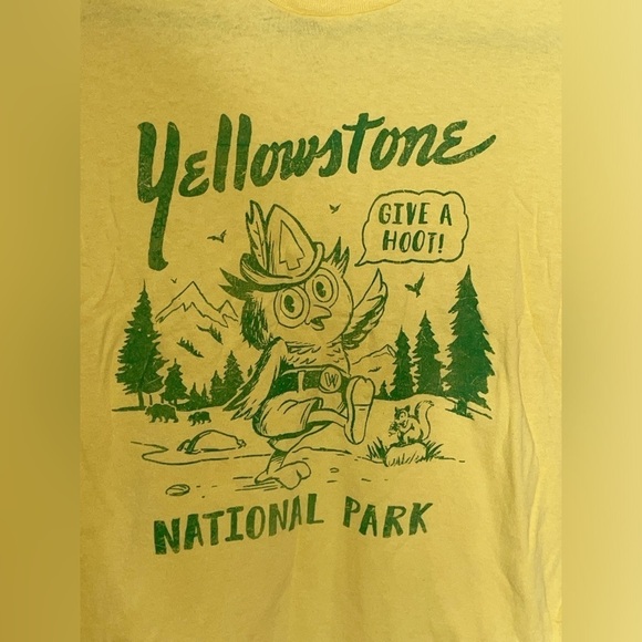 Vintage Yellowstone Shirt National Park Cute “Give A Hoot!” Graphic T Shirt S‌‌ - Picture 6 of 10